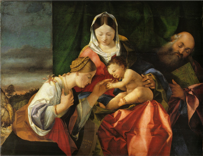 洛伦佐·乐透（Lorenzo Lotto）作品-圣凯瑟琳的神秘婚姻