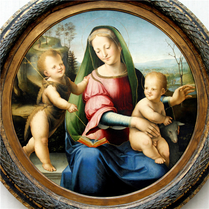 多梅尼科.贝卡富米(Domenico Beccafumi)作品-麦当娜和孩子与施洗者圣约翰