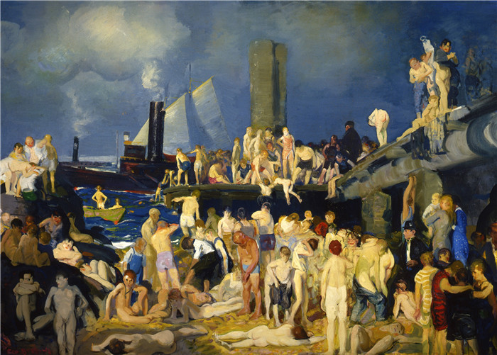 乔治·贝洛斯（George Bellows）作品-河滨 1 号