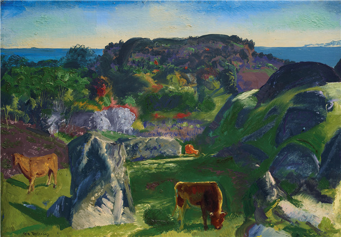 乔治·贝洛斯(George Bellows)作品-Rock Ridge 农场