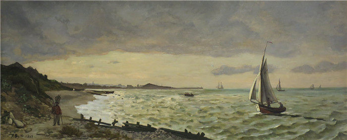 弗雷德里克·巴泽（Frédéric Bazille）-Marine à Sainte-Adresse