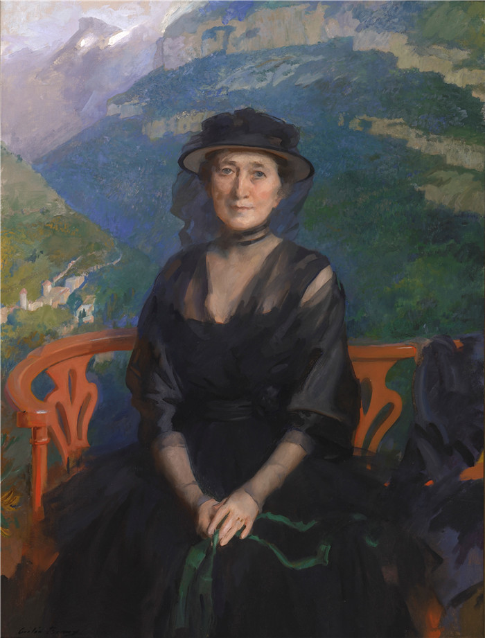 塞西莉亚·博克斯(Cecilia Beaux)作品-艾迪生·哈里斯夫人的肖像