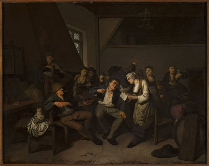 科内利斯·彼得斯·贝加（Cornelis Pietersz Bega）作品-小酒馆里的狂欢