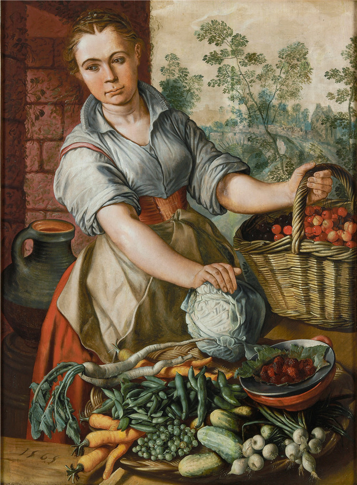 约阿希姆·布克莱尔(Joachim Beuckelaer)作品-Groentenverkoopster