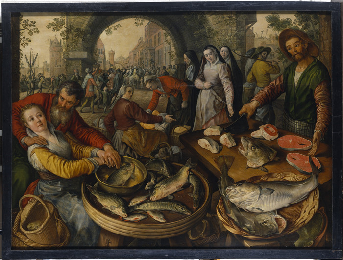 约阿希姆·布克莱尔(Joachim Beuckelaer)作品-Ecce Homo 的鱼市