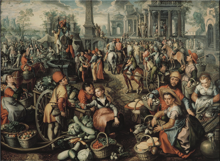 约阿希姆·布克莱尔(Joachim Beuckelaer)作品-Ecce Homo 的市场场景 1
