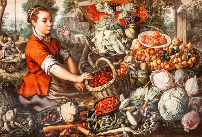 约阿希姆·布克莱尔(Joachim Beuckelaer)作品-蔬菜销售商