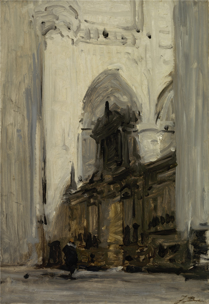 约翰内斯·博斯布姆(Johannes Bosboom) 画作-代尔夫特新教堂合唱团