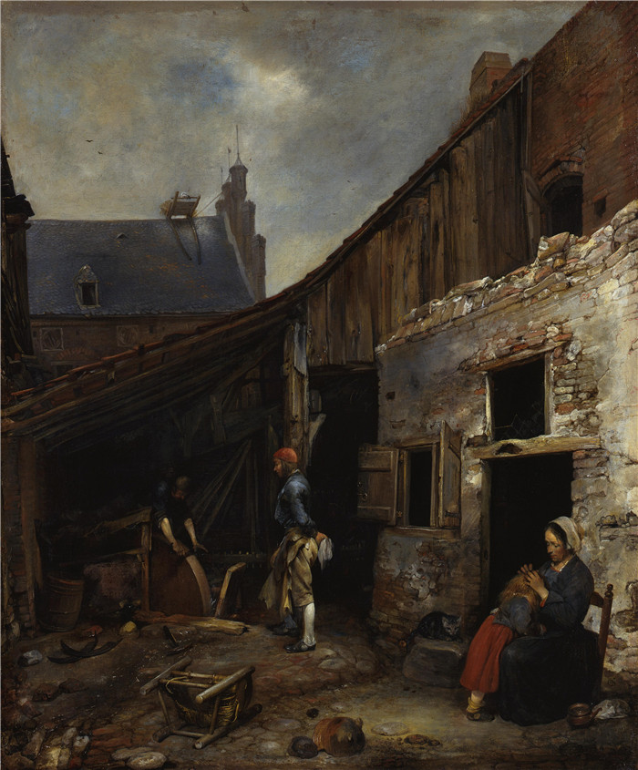 杰拉德·特·伯奇（Gerard ter Borch）作品-磨刀匠家族