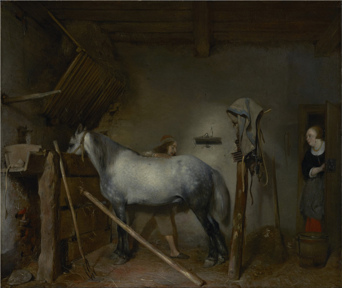 杰拉德·特·伯奇（Gerard ter Borch）作品-马厩