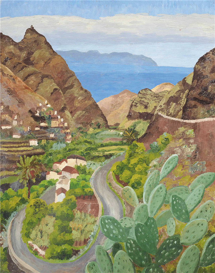 塞德里克·莫里斯(Cedric Morris)-阿加雷特,大加那利岛Agarete, Gran Canaria, 1955
