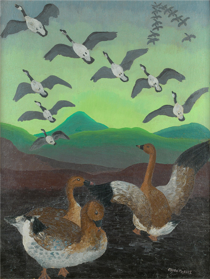 《鸿雁》塞德里克·莫里斯（Cedric Morris）-鸿雁Wild Geese