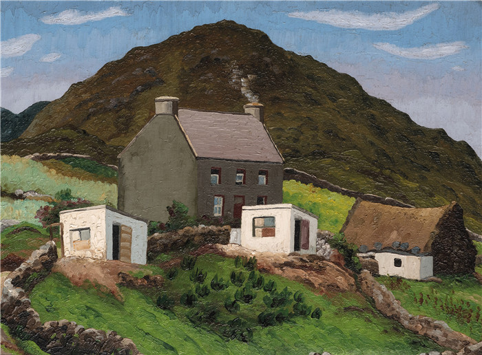 《山坡上的房子》塞德里克·莫里斯(Cedric Morris)-House on the Hillside