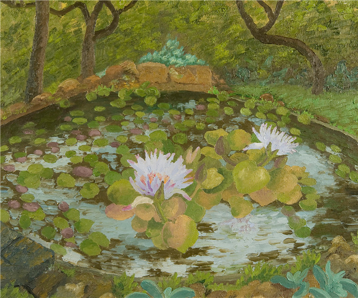 《非洲百合花》塞德里克·莫里斯(Cedric Morris)-African Water Lily, Madeira, 1969