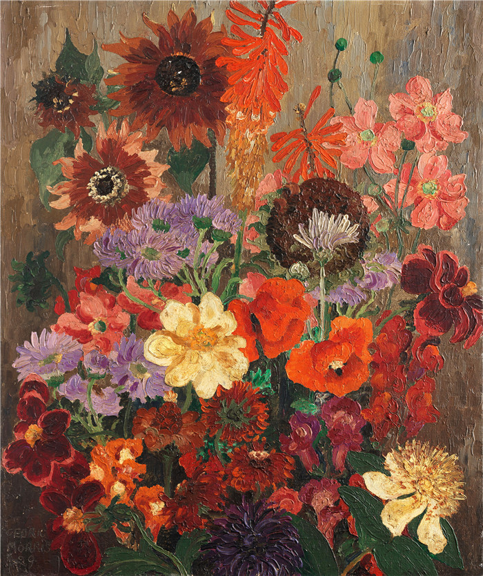 《花》塞德里克·莫里斯(Cedric Morris)-Panel of Flowers, 1929