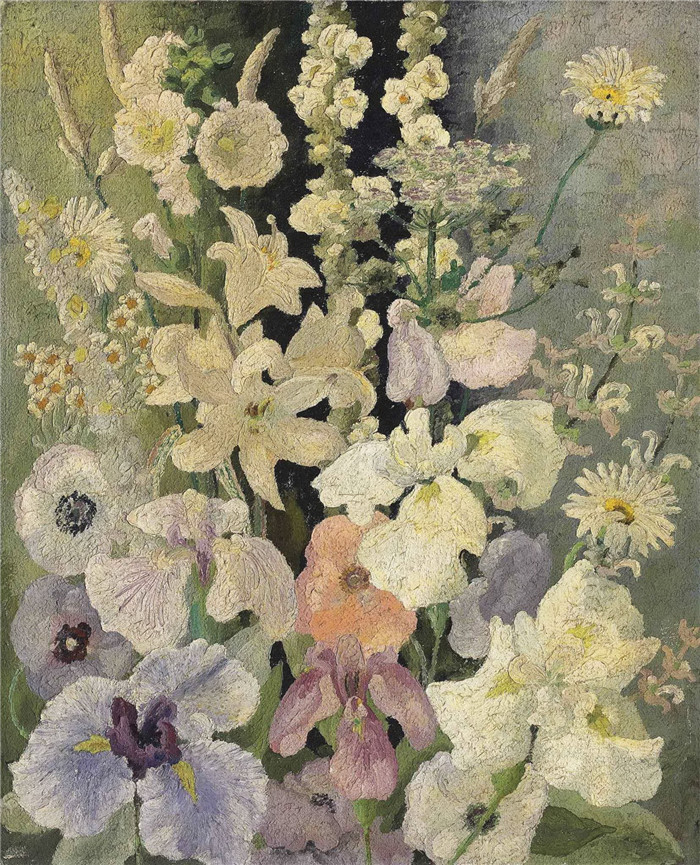 《白色花朵》塞德里克·莫里斯(Cedric Morris)-White Flowers, 1934