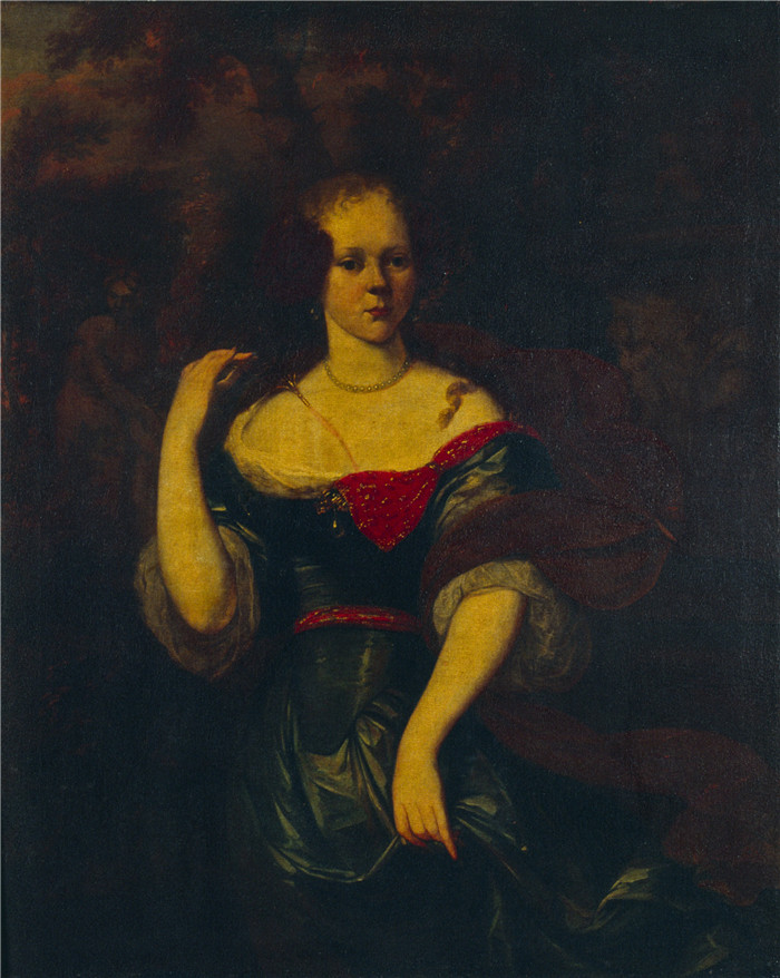 《年轻女孩的肖像》理查德·布拉肯伯格(Richard Brakenburgh)作品-Portrait of a Young Girl by