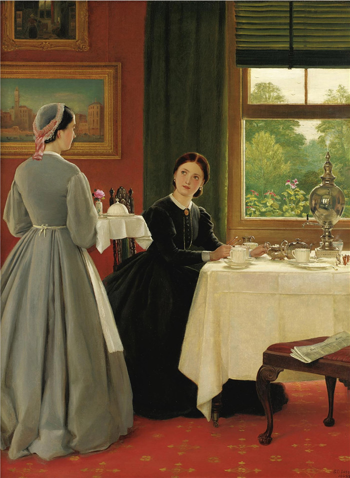 乔治·邓禄普·莱斯利（George Dunlop Leslie）油画-下午茶Afternoon tea
