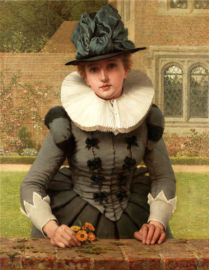 乔治·邓禄普·莱斯利（George Dunlop Leslie）油画-甜蜜的安妮Сладкая Энн (Sweet Anne Page)  Частное собрание