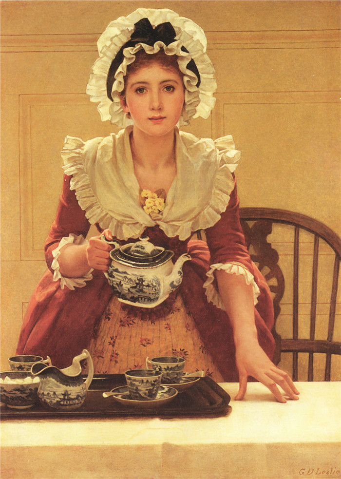 乔治·邓禄普·莱斯利（George Dunlop Leslie）油画-茶Tea