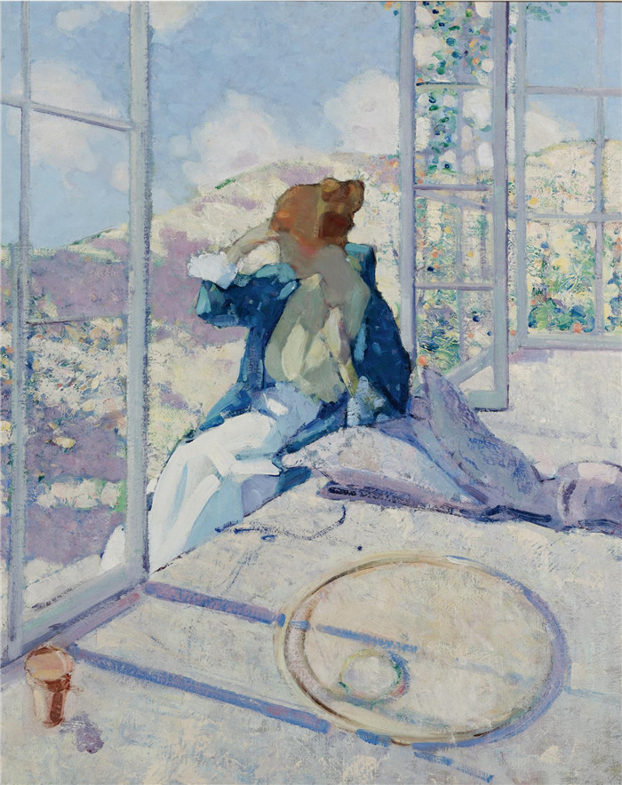 《靠窗的女人》理查德·爱德华·米勒（Richard Edward Miller）-WOMAN BY A WINDOW