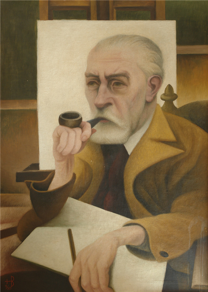 汉斯·布拉斯 （Hans Brass） 的画作-自画像