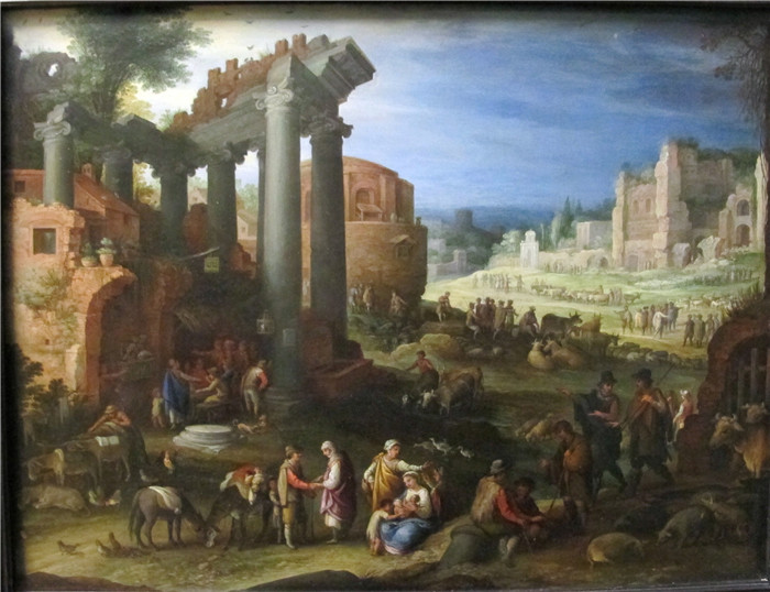 保罗·布里尔（Paul Bril） 的画作-罗维讷人偶rovine e figure, 1600 ca.