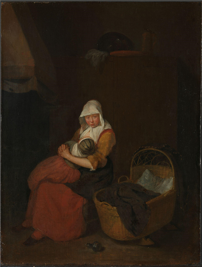 《母亲与孩子》奎里恩·范·布雷克伦卡姆（Quirijn Van Brekelenkam）-Mother and Child