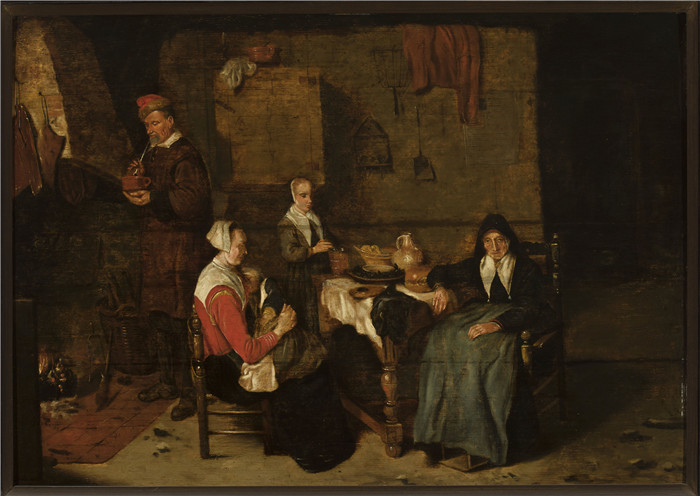 《家庭场景》奎里恩·范·布雷克伦卡姆（Quirijn Van Brekelenkam）- Family scene