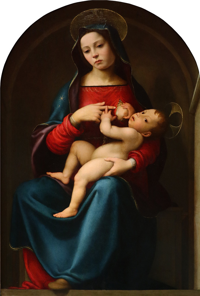 《牛奶圣母，佛罗伦萨》朱利亚诺·布加迪尼（Giulia Bugiardini）作品-Madonna del Latte, Firenze, Galleria degli Uffizi, ca. 151