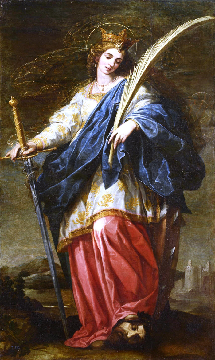 文森佐·卡尔杜奇 （Vincenzo Carducci，又名Vicente Carducho） 的画作-圣卡塔利娜Santa Catalina