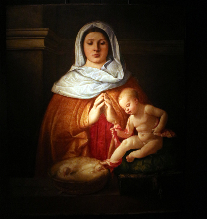 乔凡尼·卡里亚尼（Giovanni Cariani）作品-耶稣在寺庙的介绍 （鸽子的圣母）