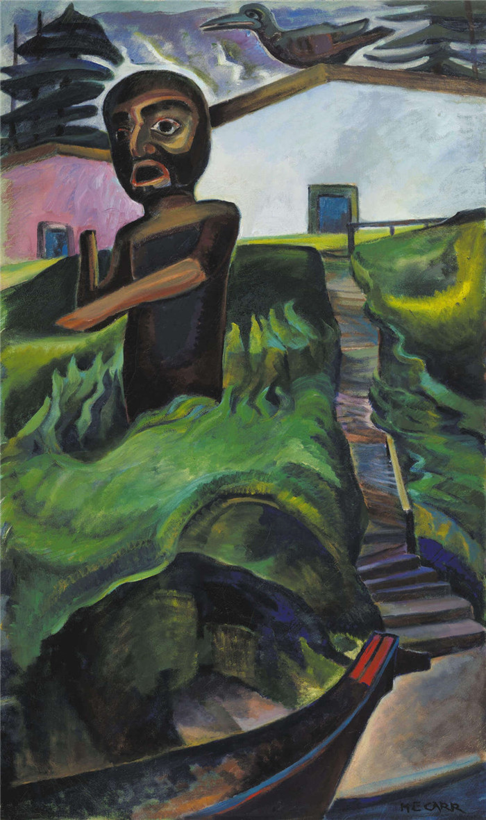 艾米丽·卡尔 （Emily Carr） 的画作-crazystair192830