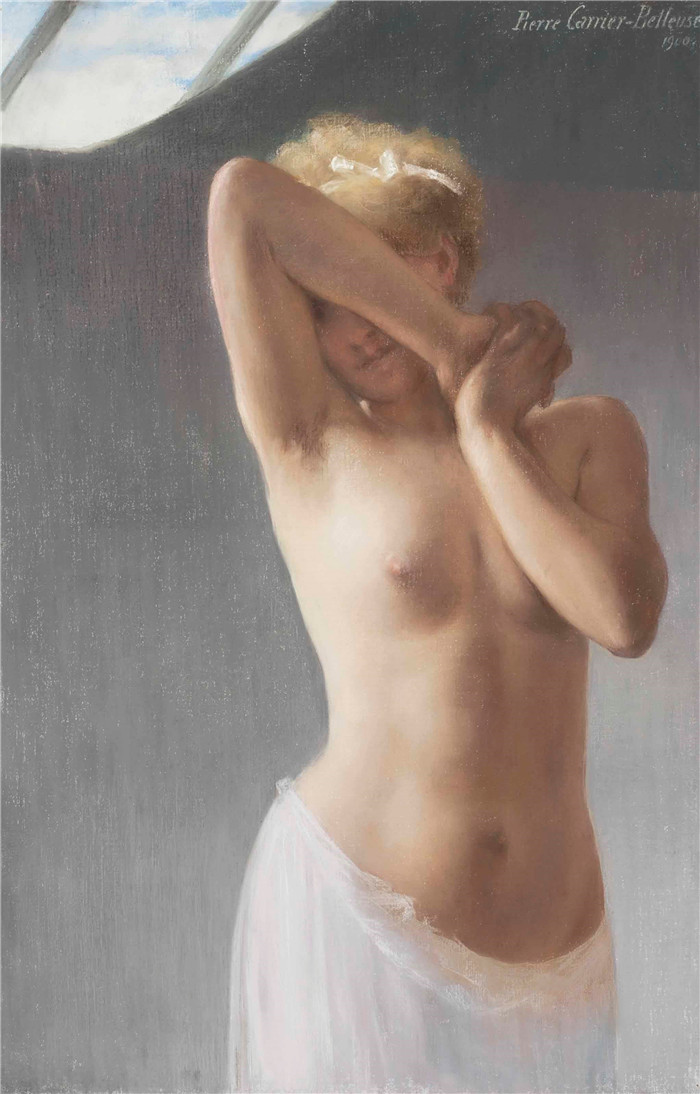 皮埃尔·开利-贝勒斯（Pierre-Gérard Carrier-Belleuse）-第一个姿势La première pose