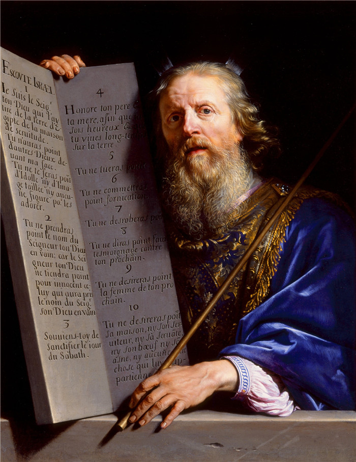 《摩西展示法律的石碑》菲利普·德·尚帕涅（Philippe de Champaigne）-Moses Presenting the Tablets of the Law - c. 1648