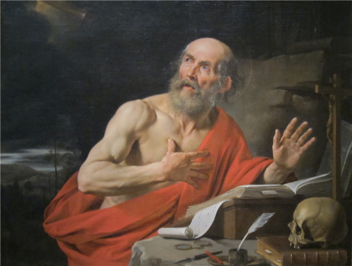 《圣杰罗姆》菲利普·德·尚帕涅(Philippe de Champaigne)-'Saint Jerome' by Champaigne, c. 1648