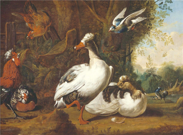 阿德里亚恩·科特(Adriaen Coorte)作品-鸡舍Hoenderhof