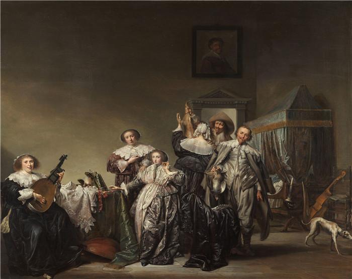 《潇洒陪伴》彼得·科德 （Pieter Codde）作品-Galant gezelschap Rijksmuseum SK A 4844