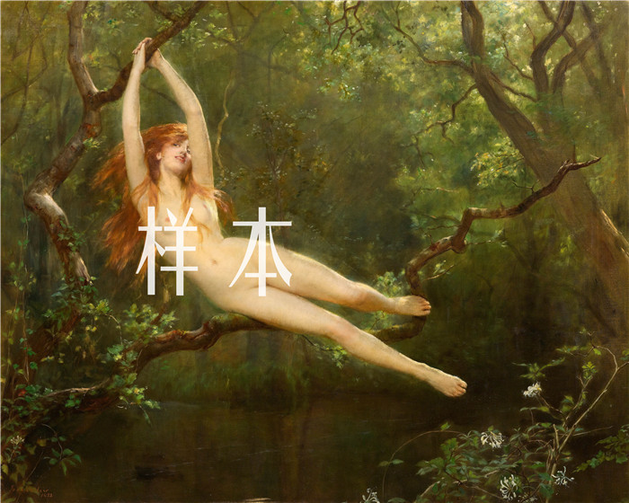 《林中的仙女》约翰·科利尔 （John Collier） 的画作-A Nymph in the Forest