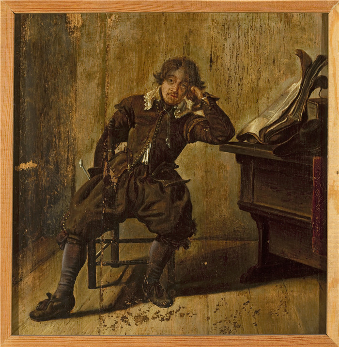 《在餐桌旁》彼得·科德 （Pieter Codde）作品- Codde   Man at the table   M.Ob.1682