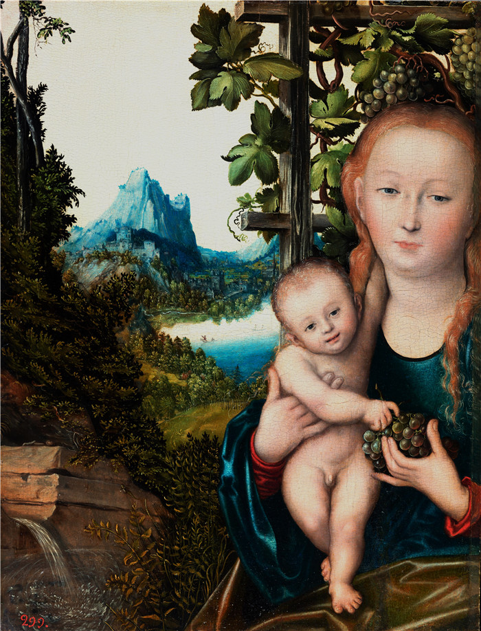 《麦当娜与孩子》老卢卡斯·克拉纳赫（Lucas Cranach the Elder）作品-Madonna mit Kind (ca.1520)
