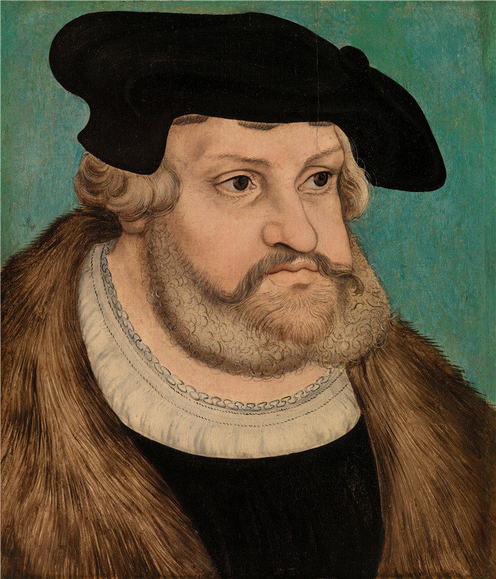 《弗雷德里克智者的肖像》老卢卡斯·克拉纳赫(Lucas Cranach the Elder)作品-Portrait of Frederick the Wise, Duke of Saxony
