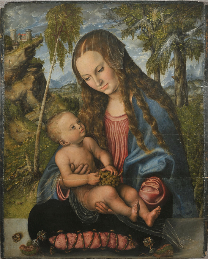 《老弗罗茨瓦夫麦当娜》老卢卡斯·克拉纳赫（Lucas Cranach the Elder）作品-Cranach the elder wroclaw madonna