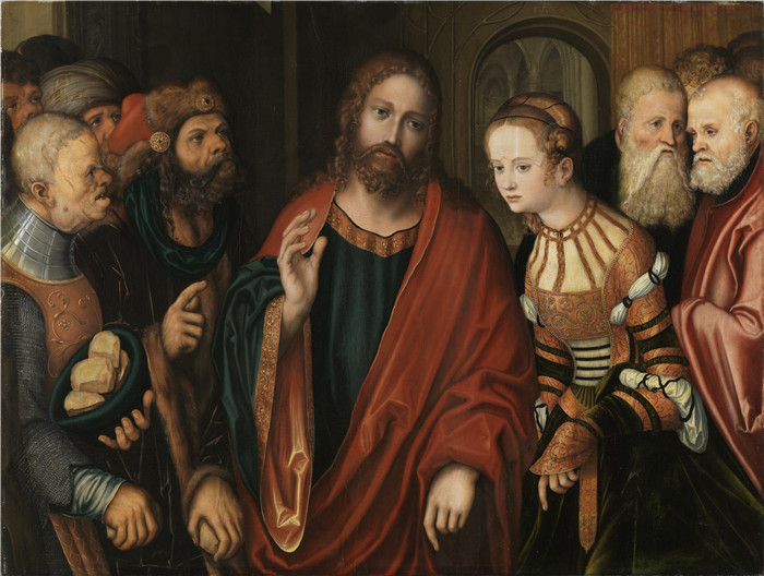 《基督与通奸者》老卢卡斯·克拉纳赫(Lucas Cranach the Elder)作品-Christus und die Ehebrecherin (Fränkische Galerie)