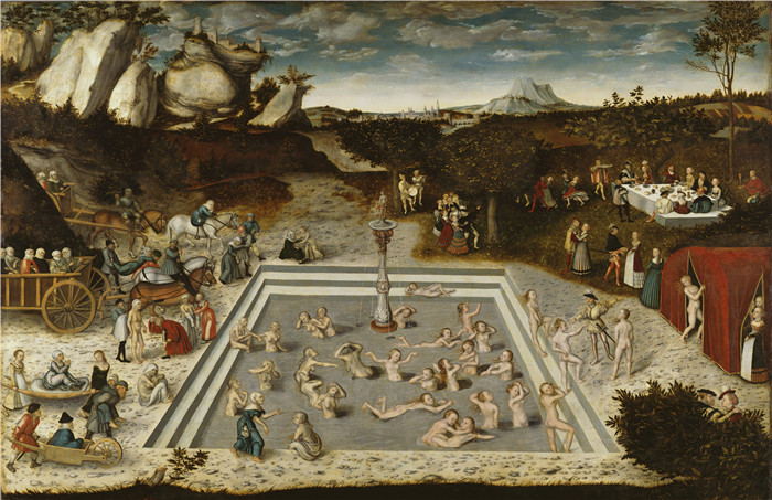 《年轻喷泉》老卢卡斯·克拉纳赫（Lucas Cranach the Elder）作品-Der Jungbrunnen (Gemäldegalerie Berlin)