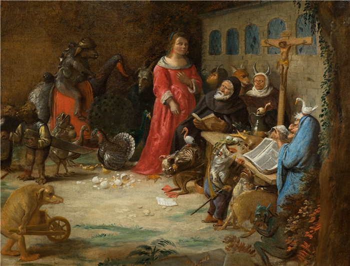 《圣安东尼的诱惑》乔斯·范·克雷斯贝克（Joos van Craesbeeck）作品-The temptation of Saint Anthony