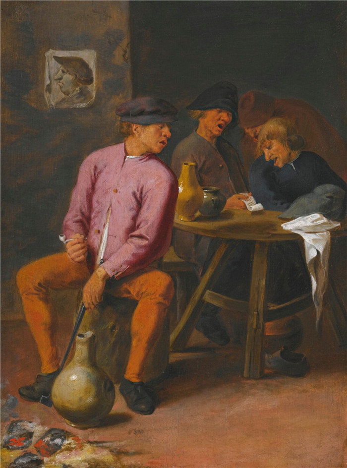 《酒馆里醉酒的歌手》乔斯·范·克雷斯贝克（Joos van Craesbeeck）作品