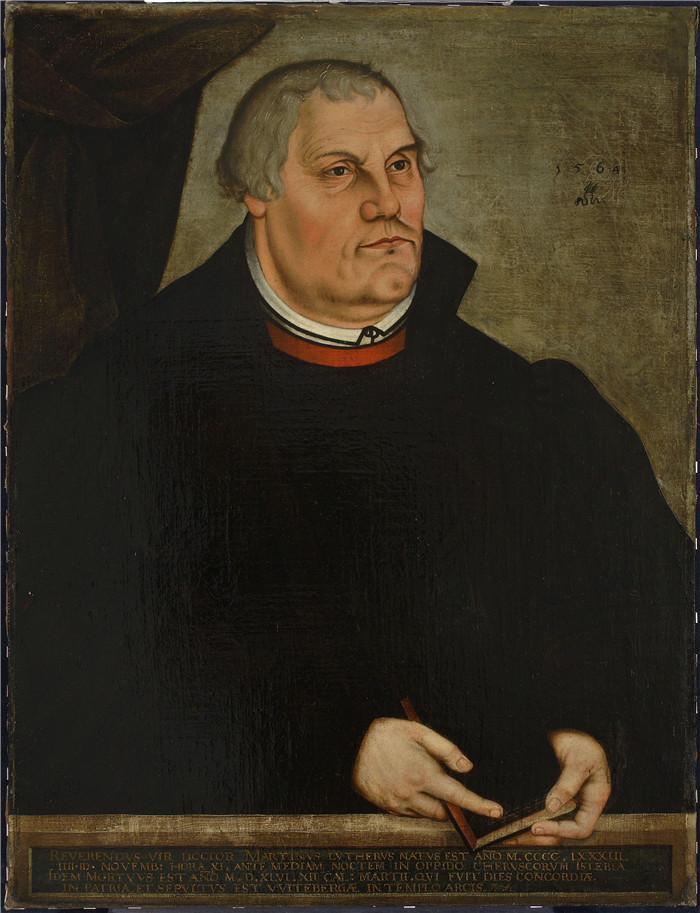 小卢卡斯·克拉纳赫（Lucas Cranach the Younger）作品-马丁·路德肖像Portrait of Martin Luther 