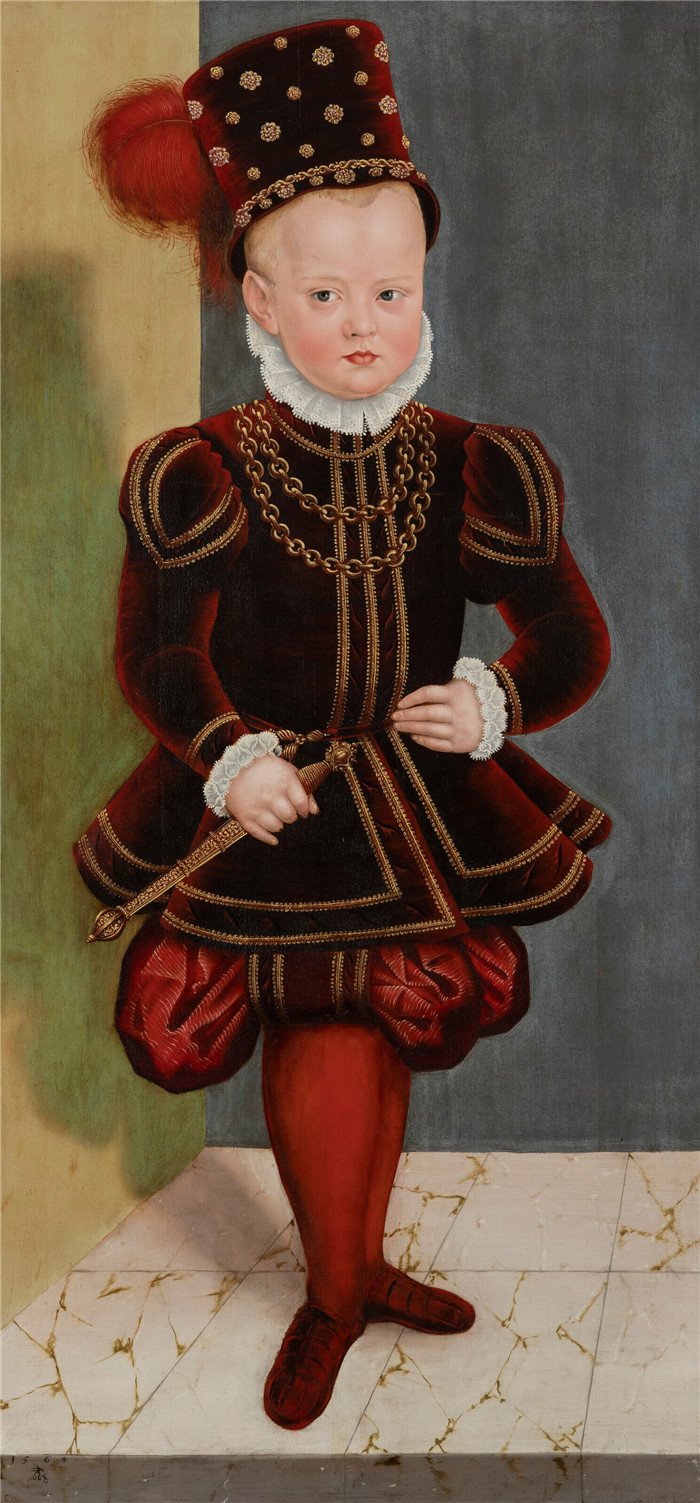 小卢卡斯·克拉纳赫（Lucas Cranach the Younger）作品-克里斯蒂安王子四岁时的肖像（1564年）