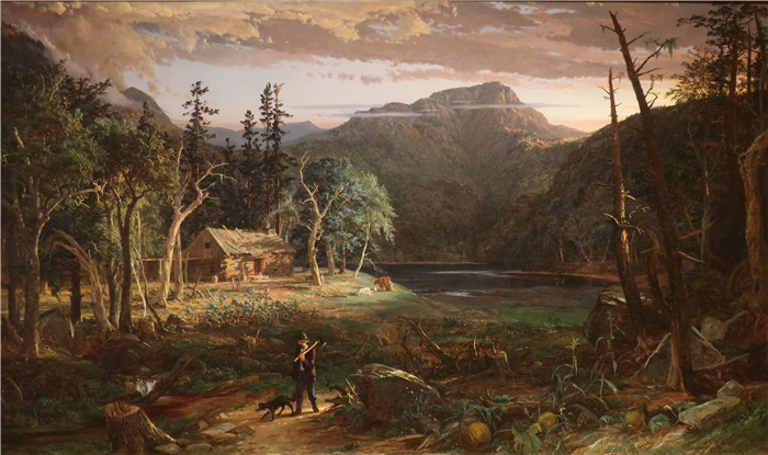贾斯珀·弗朗西斯·克罗普西（Jasper Francis Cropsey）作品-美国的边远地区The Backwoods of America